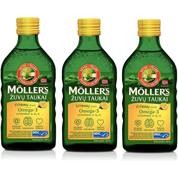Mollers aceite de hígado de bacalao |Omega3| 250ml.- PACK 3UN.