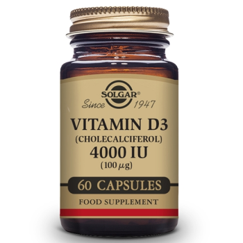 Solgar Vitamina D3 4000 UI (100 µg) (Colecalciferol).- 60 Capsulas vegetales.